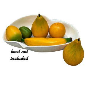 Vintage Faux Artificial Fake Mixed Fruit Banana Pears Orange Lemon Lime